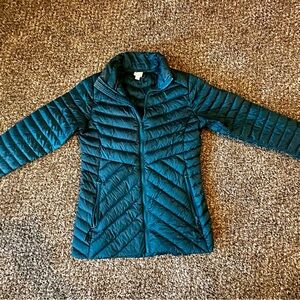 Super Cute Women's Teal Puffy Jacket with a Slight Sheen
